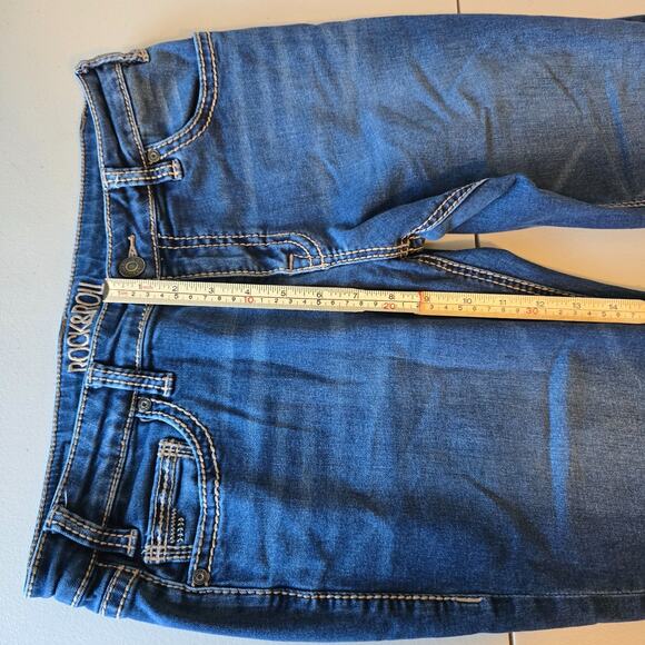 Rock & Roll Denim Boyfriend Jeans Women's 28 x 30 (30 x 28) Blue Dark Wash - Picture 13 of 16